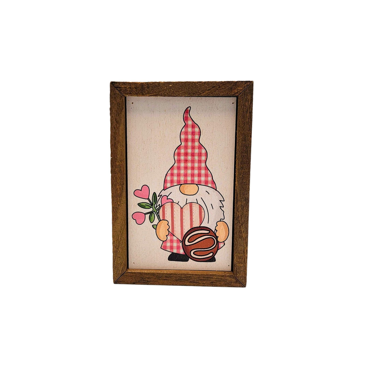 6X4 Gnome With Heart & Rose Valentines Decor Home Accents - AW082 - 2 Per Pack ($6.00 Ea. Sign)