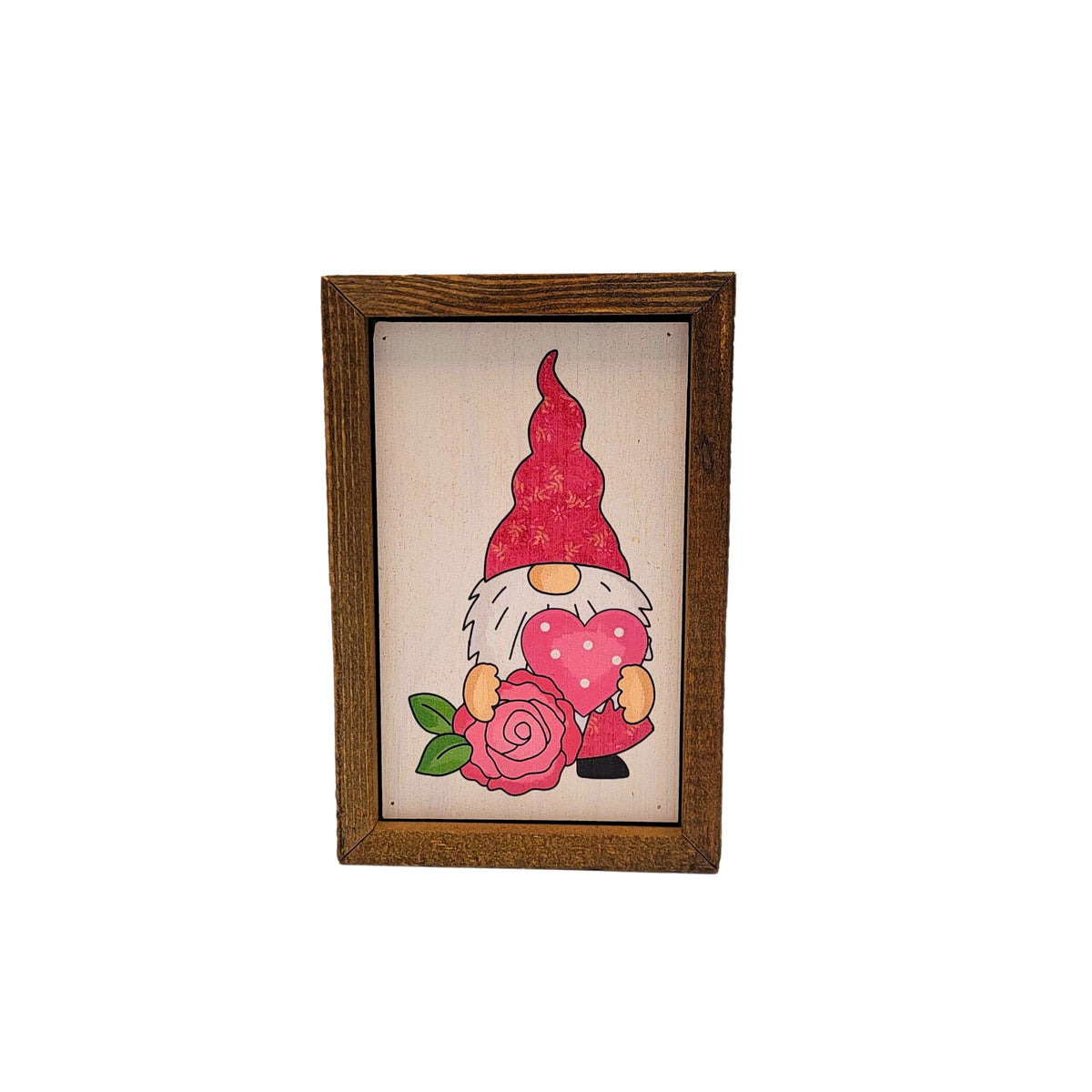 6X4 Gnome With Heart & Rose Valentines Day Decor Home Accent - AW086 - 2 Per Pack ($6.00 Ea. Sign)