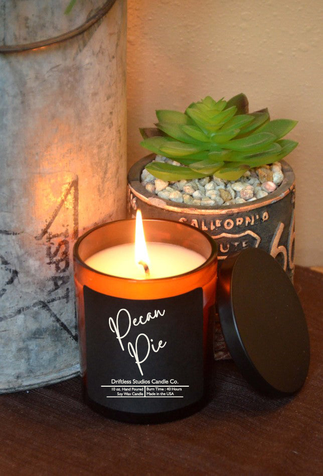 (Case Of 3 Candles) $8.95 Ea. - Pecan Pie Soy Candles - 10oz Candle With Lid