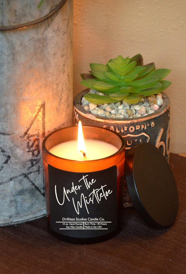 (Case Of 3 Candles) $8.95 Ea. - Under the Mistletoe Soy wax Candles - 10oz Candle with Lid