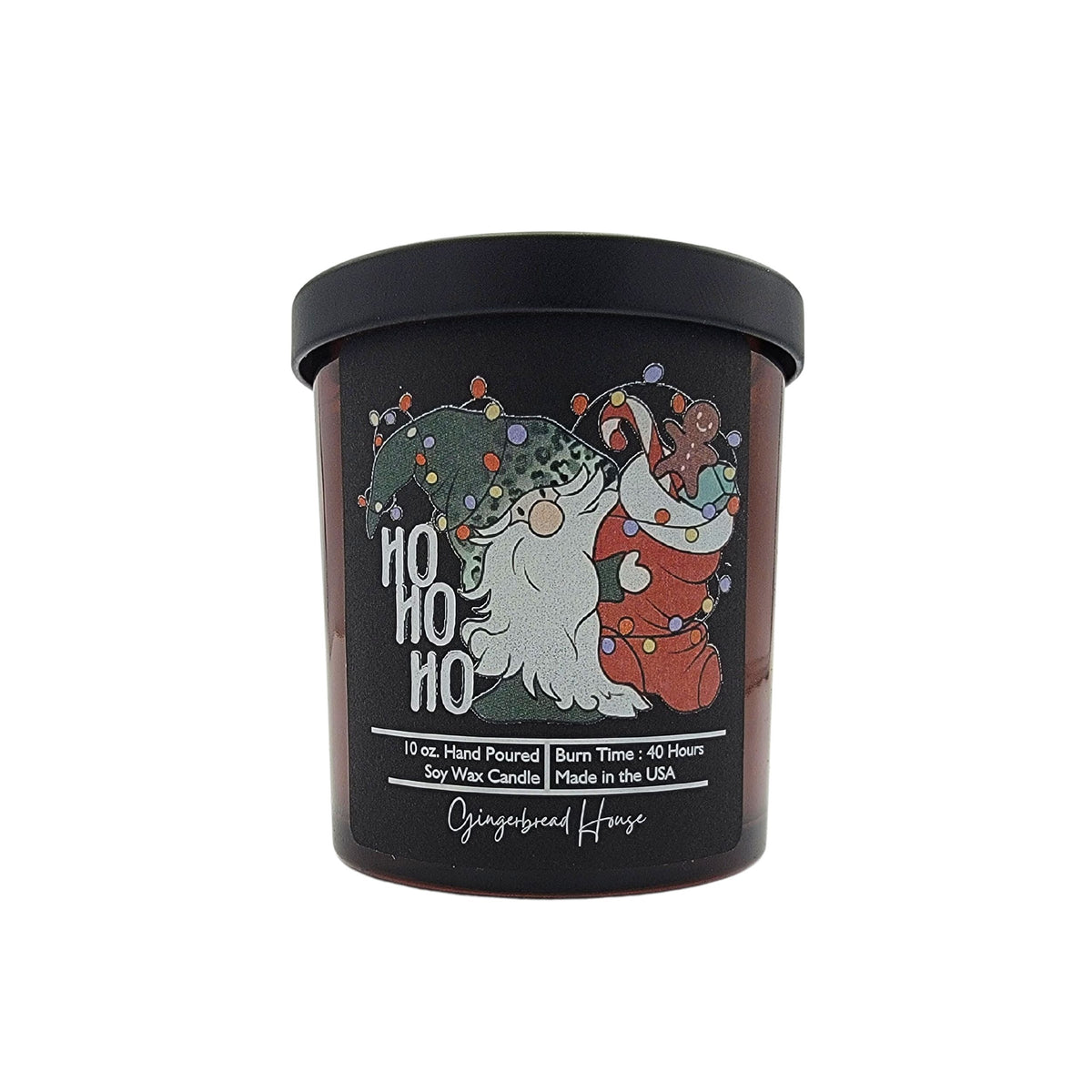 (Case Of 3 Candles) $8.95 Ea. - HoHoHo Christmas Gnome - Soy Wax Candles - Christmas Candle