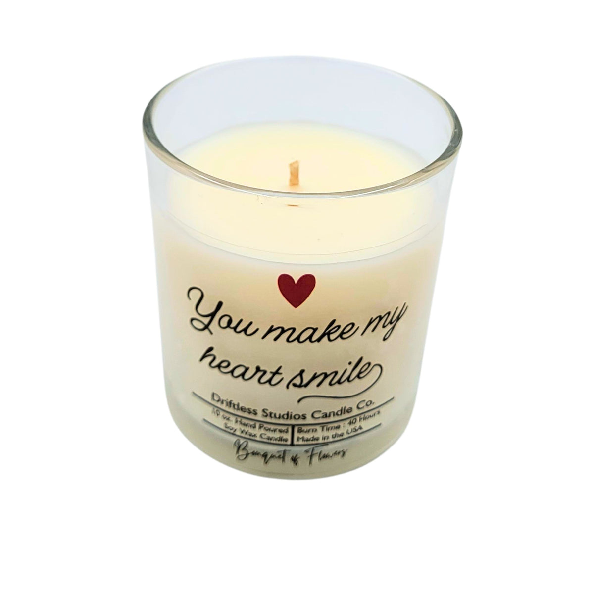 (Case Of 3 Candles) $8.95 Ea. - You Make My Heart Smile Clear Soy Candle - Valentines Day