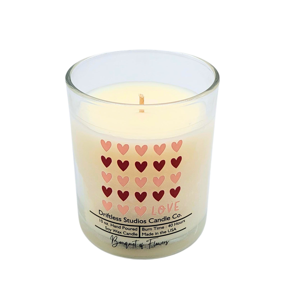 (Case Of 3 Candles) $8.95 Ea. - Heart Love Valentine's Clear Candle - Valentines Gifts