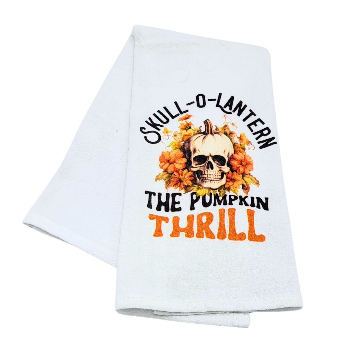 "The Pumpkin Thrill" Halloween Tea Towel (Pack Of 4- $4.95ea.) - CLT022