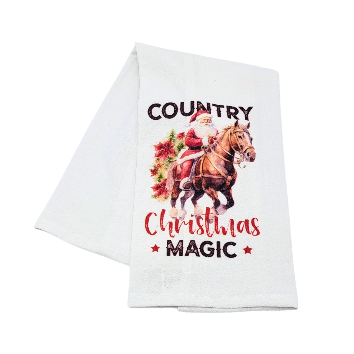 "Country Christmas Magic" Christmas Tea Towel (Pack Of 4- $4.95ea.) - CLT026