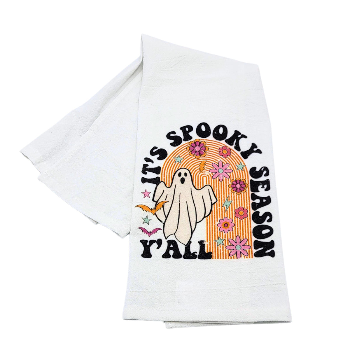 "It's Spooky Season Y'all" Halloween Tea Towel (Pack Of 4- $4.95ea.) - CLT030