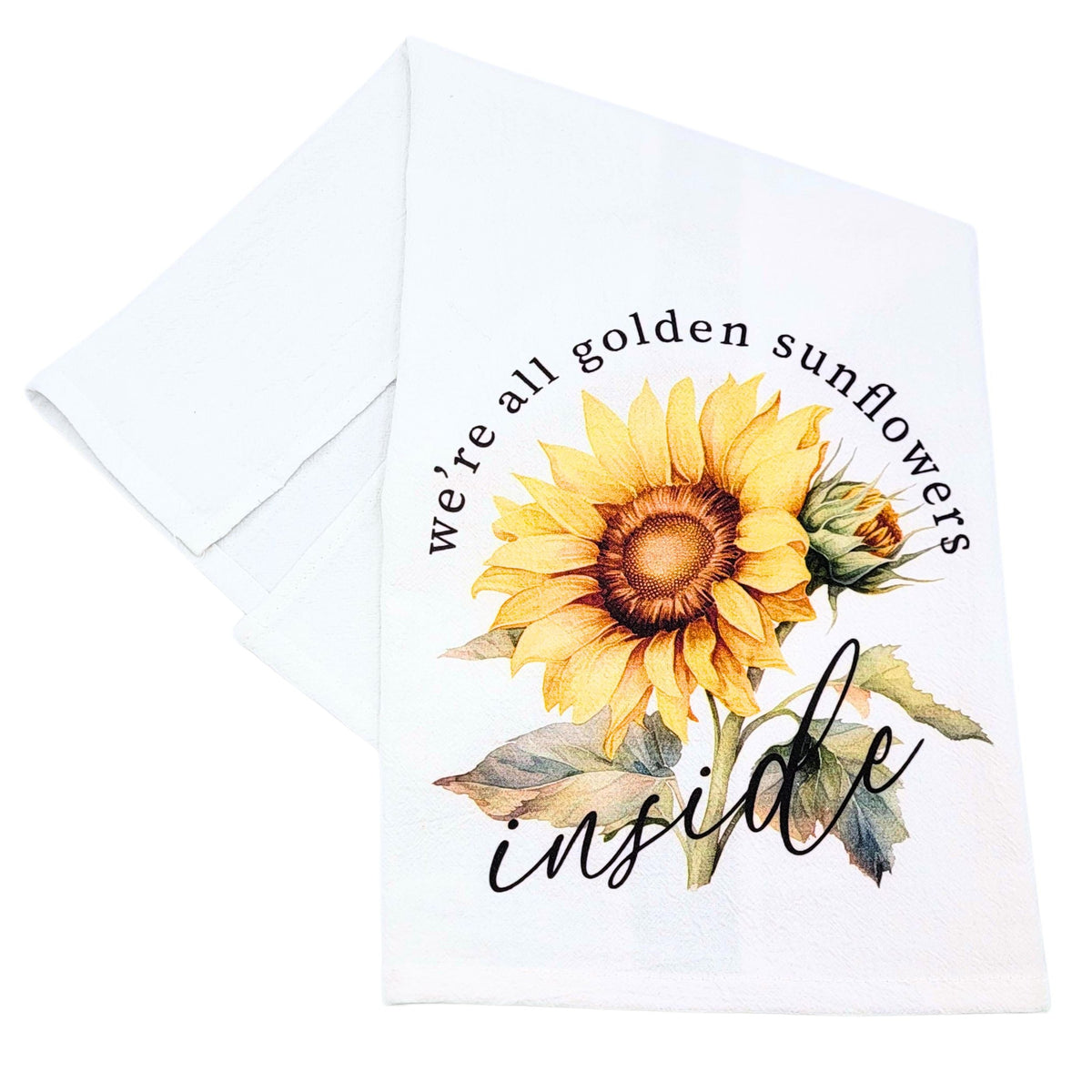 We're All Golden Sunflowers Cotton Tea Towels Sunflowers (Pack Of 4- $4.95ea.) - CLT088