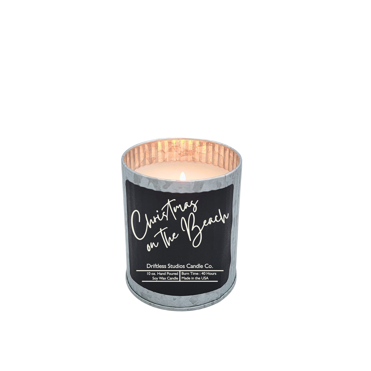 (Case Of 3 Candles) $9.95 Ea. - Christmas On The Beach Candles Tin Jar Wholesale Candles