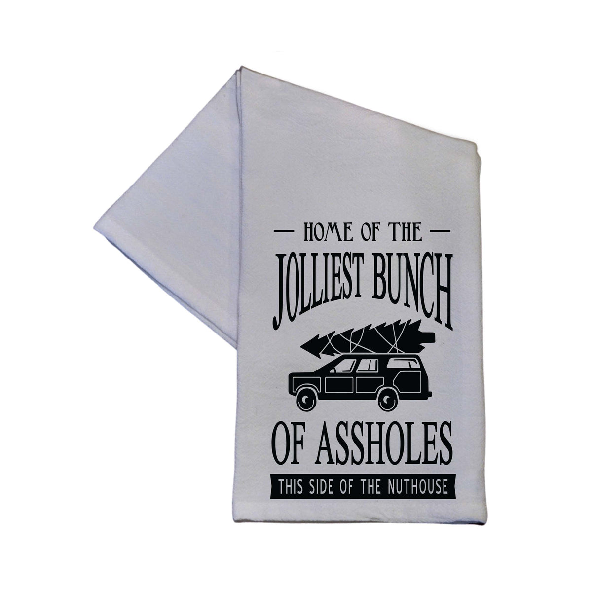 Home Of The Jolliest Christmas Tea Towel Gifts - TWL119 - Pack Of 4 Towels ($3.95 Per Towel)