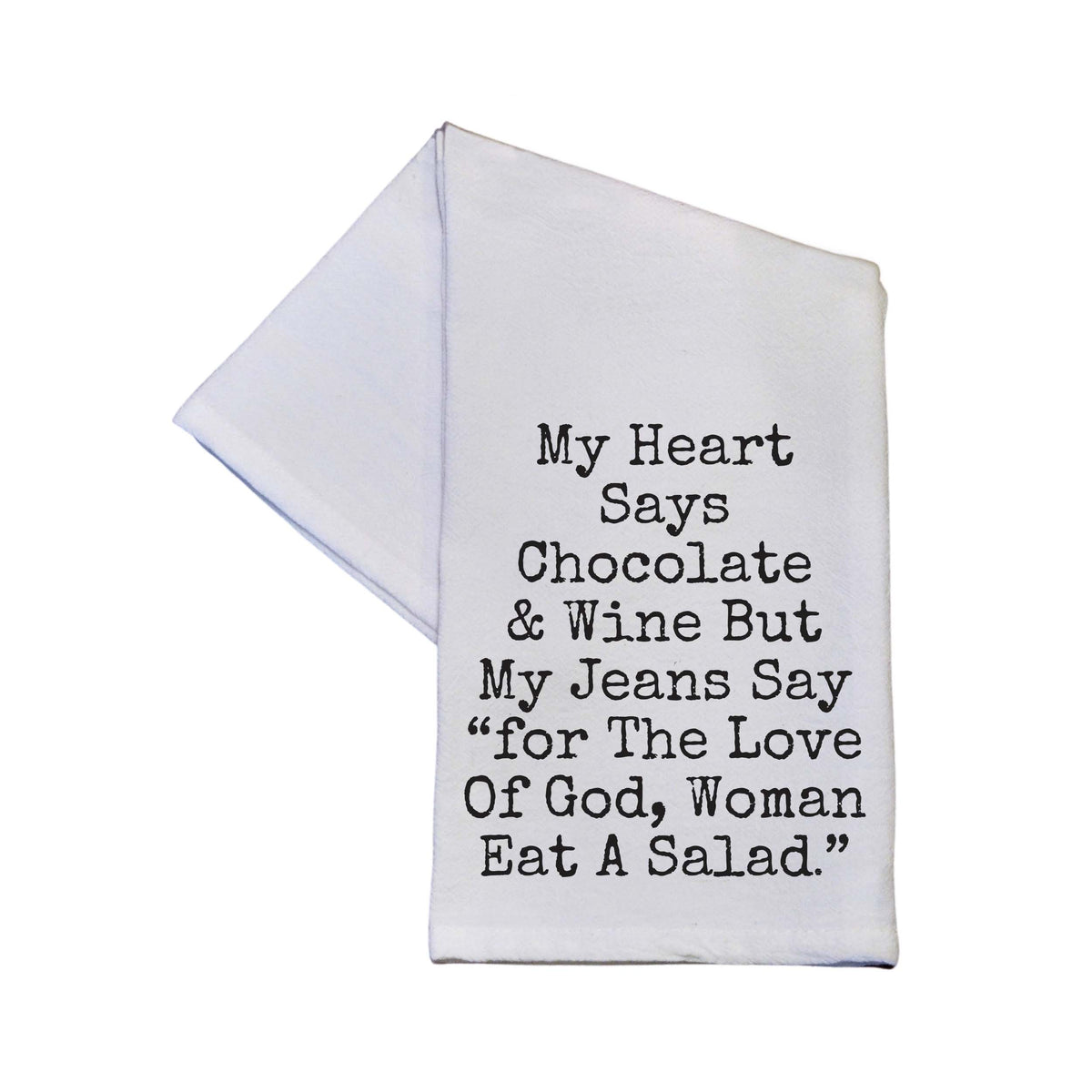 My Heart Says Chocolate & Wine - TWL179 - Pack Of 4 Towels ($3.95 Per Towel)