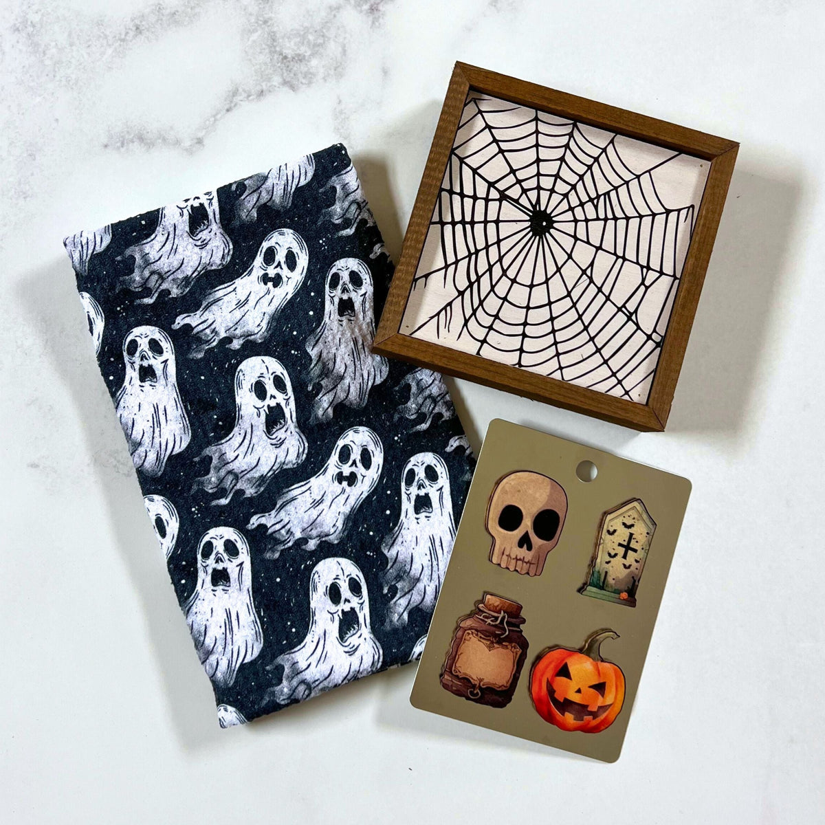Scary Ghost Pattern Halloween Decor (Pack Of 2 - $6.95 Ea. Towel) - WFL006