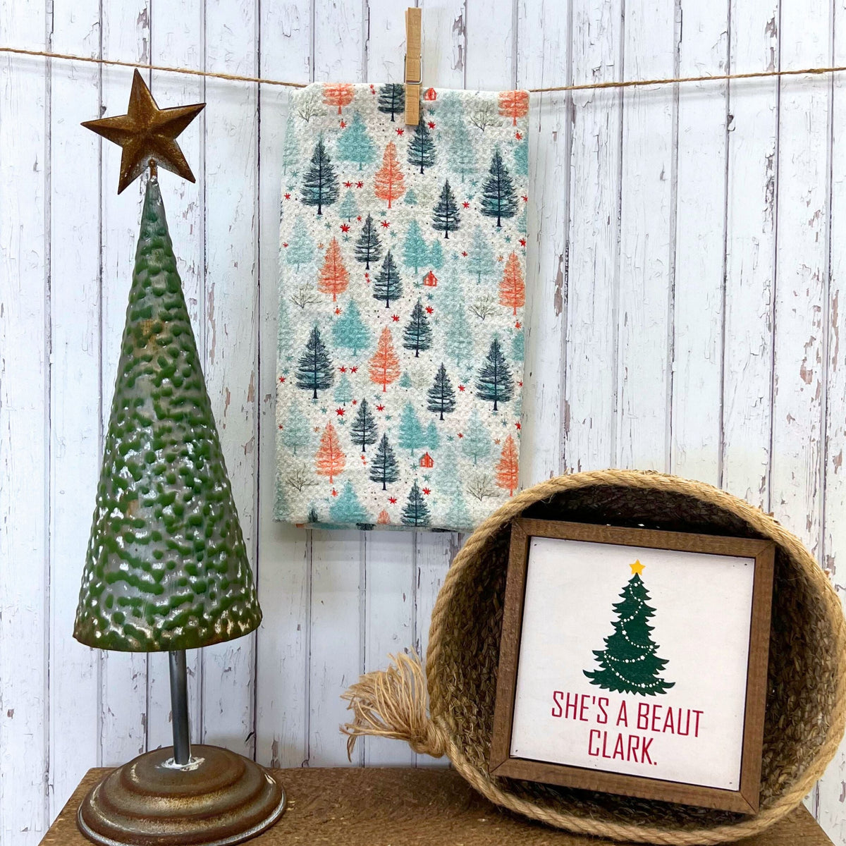 Christmas Tree Patterned (Pack Of 2 - $6.95 Ea. Towel) - WFL007