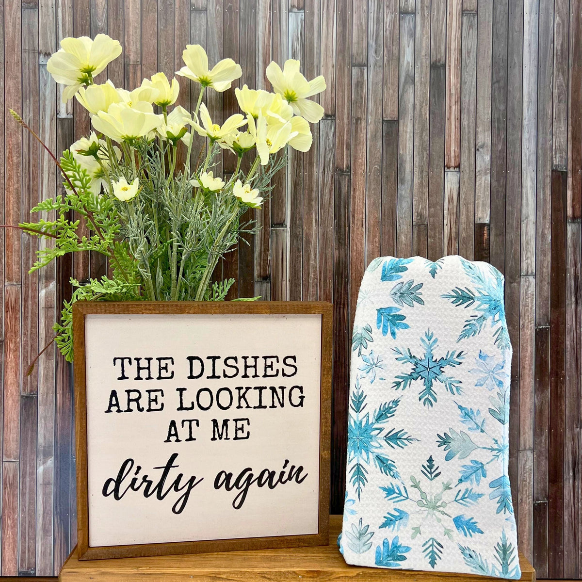 Faded Blue Snowflake (Pack Of 2 - $6.95 Ea. Towel) - WFL054