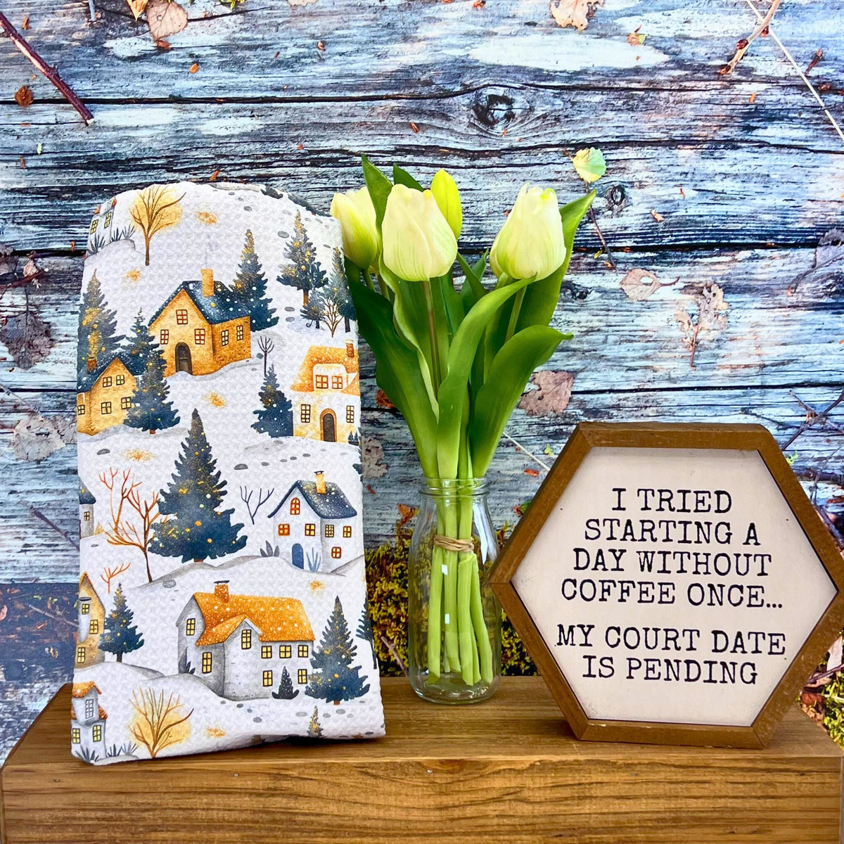 Winter Village Waffle Weave (Pack Of 2 - $6.95 Ea. Towel) - WFL055