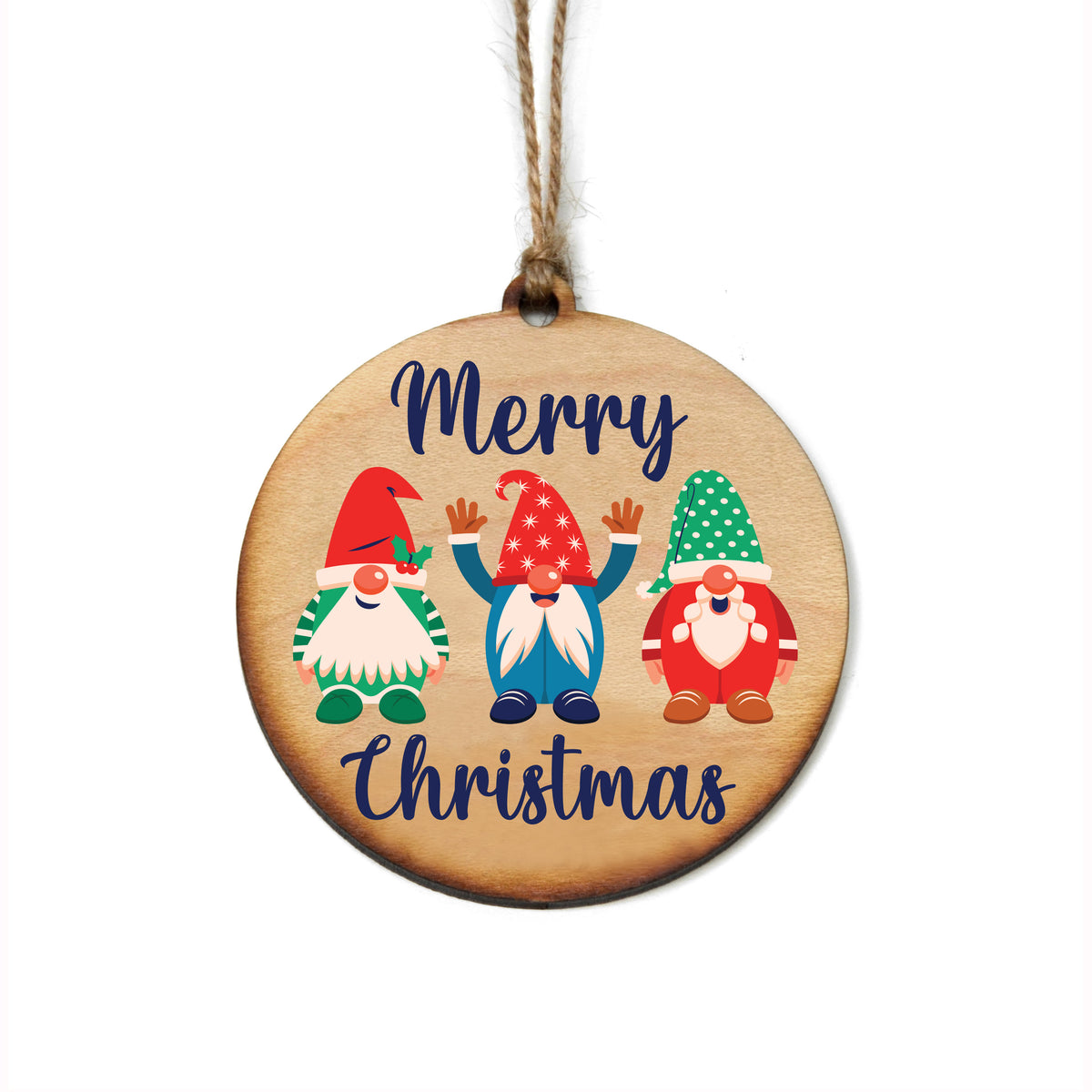 Merry Christmas Gnomes Christmas Ornaments - Holiday Decor - WW115 - 6 Per Pack ( $2.95 Per Ornament)