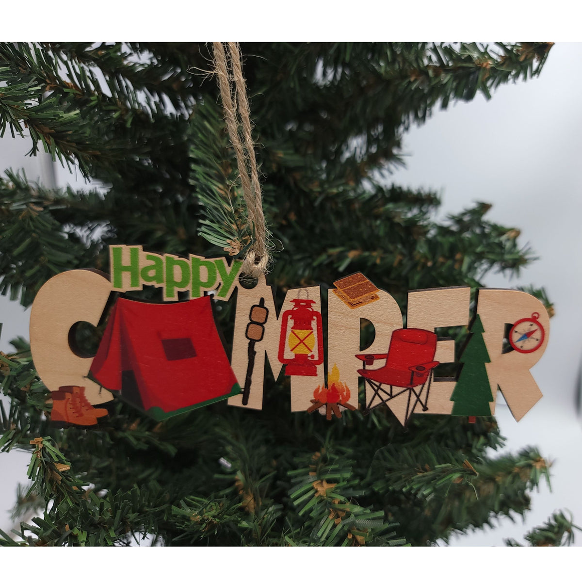 Cut Out Word Camper Christmas Ornament - WSH009 - 6 Per Pack ( $4.75 Per Ornament)