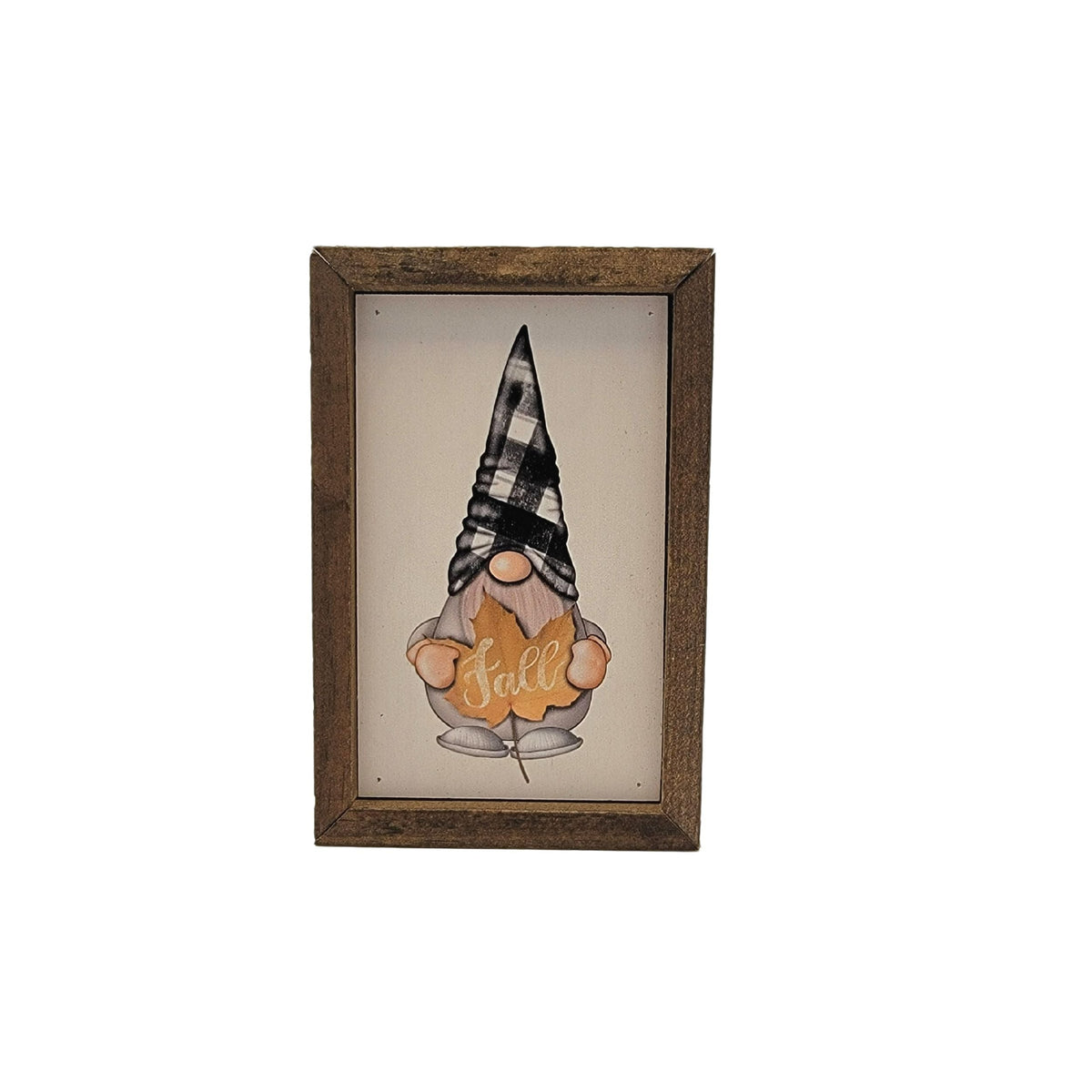 "Fall Leaf Gnome" 4"x6" Wood Sign - AW041 - 2 Per Pack ($6.00 Ea. Sign)