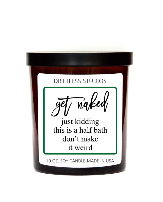 (Case Of 3 Candles) $8.95 Ea. - Get Naked Just Kidding Funny Candles - Sandalwood Pine