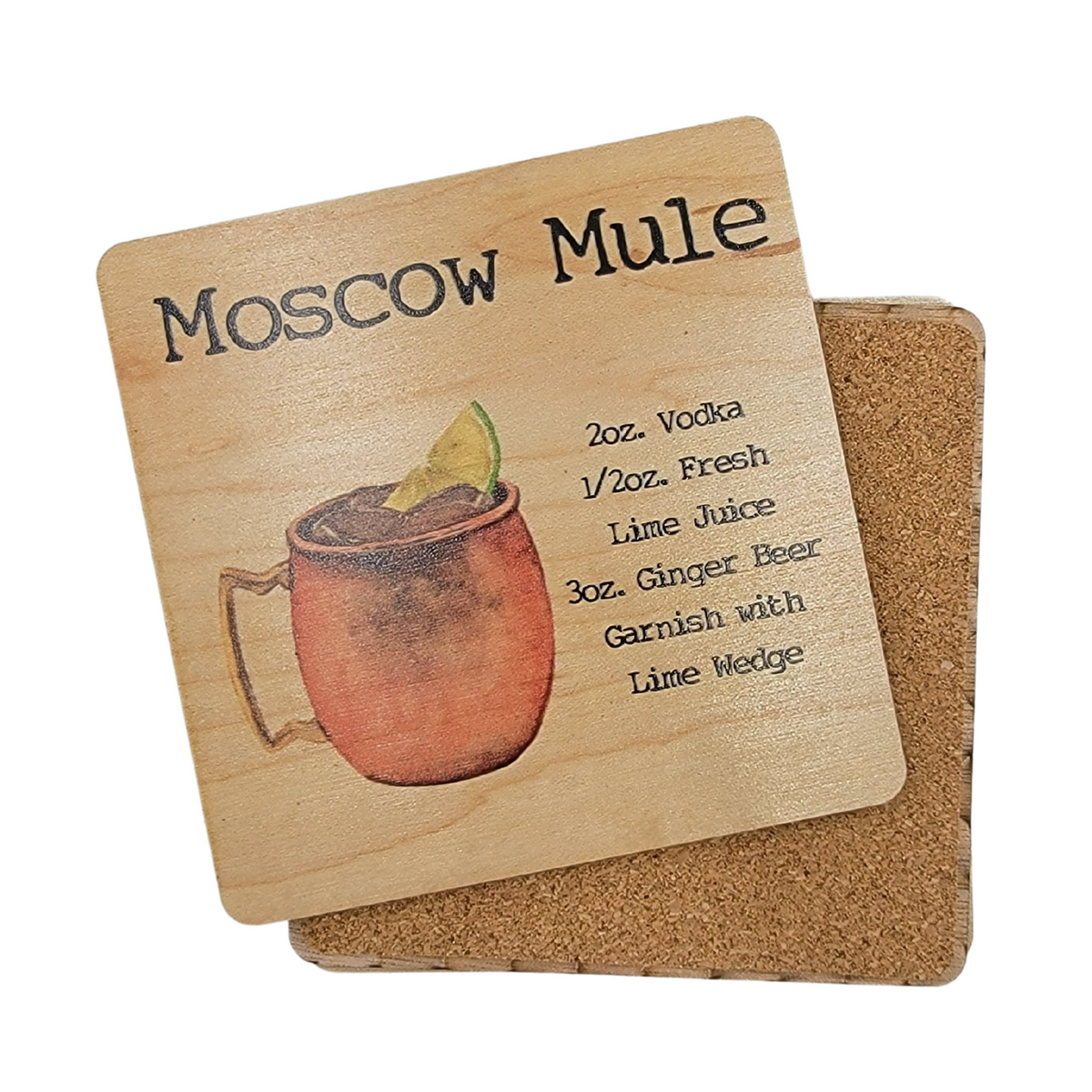 Moscow Mule Cocktail Coaster- COA038 - 4 Per Pack ($3.25 Per Coaster)