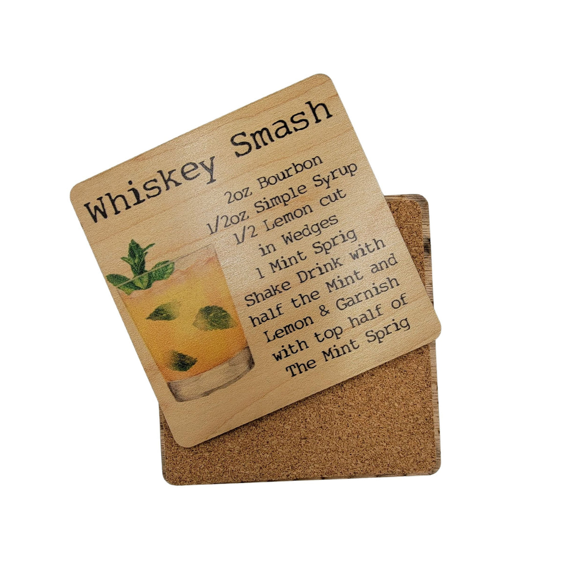 Whiskey Smash Cocktail Coaster- COA043 - 4 Per Pack ($3.25 Per Coaster)