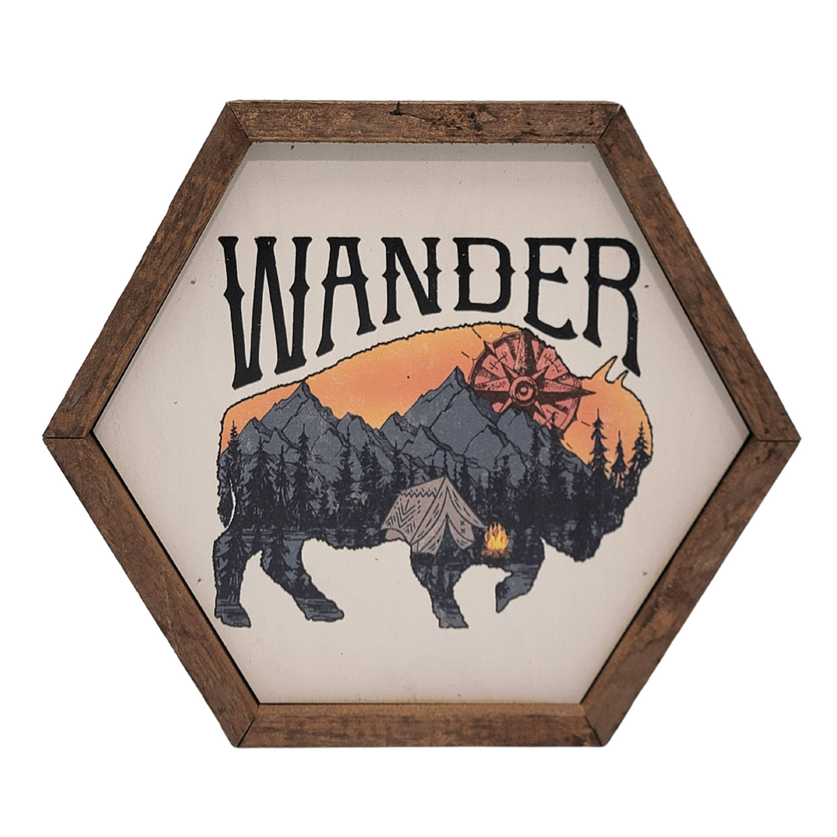 "Wander Buffalo" 8x7 Hexagon Sign - EW012 - 2 Per Pack ($8.75 Ea. Sign)
