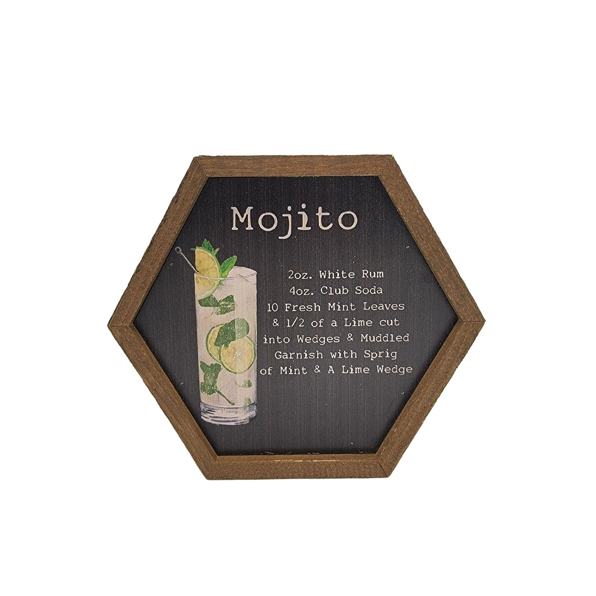 "Mojito Cocktail" 8x7 Hexagon Sign - EW019 - 2 Per Pack ($8.75 Ea. Sign)