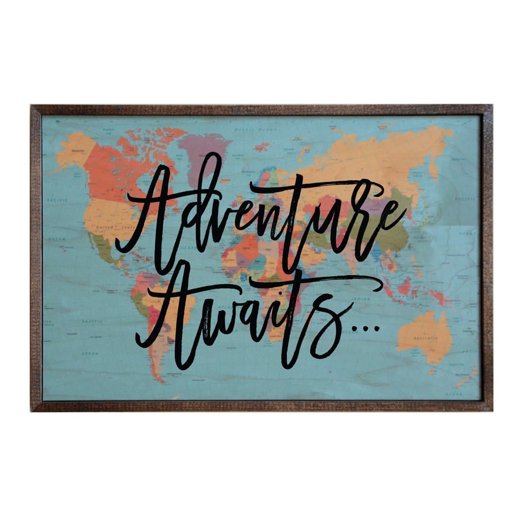 Adventure Awaits; 18x12 Wall Art Sign - GW024 - Driftless Studios