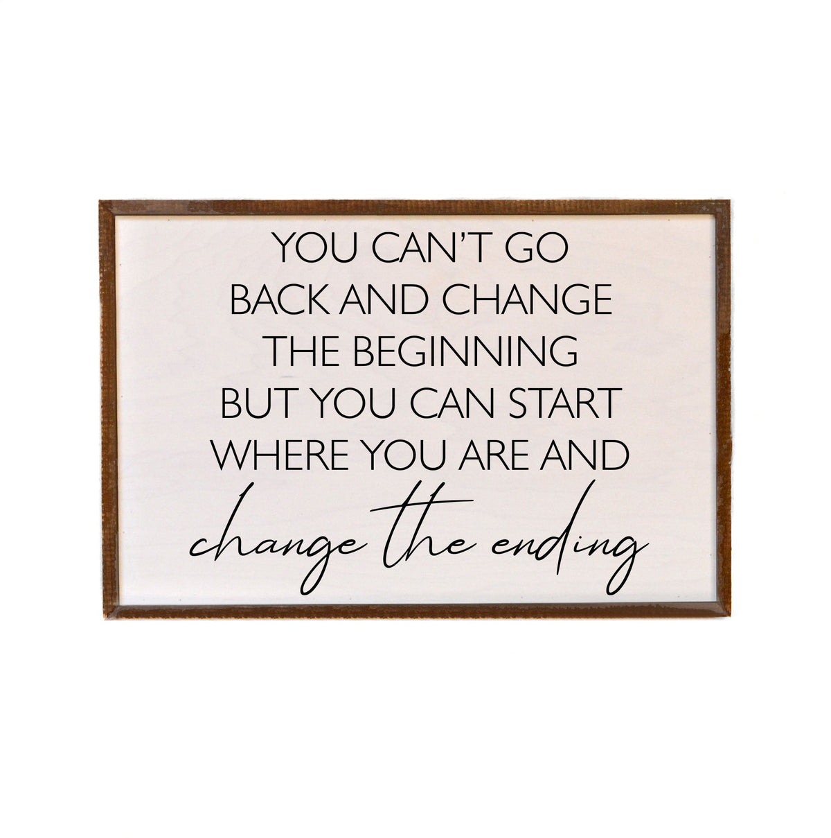 "You Can't Go Back And Change" 12x18 Sign - GW041 - 2 Per Pack ($18.00 Per Sign)
