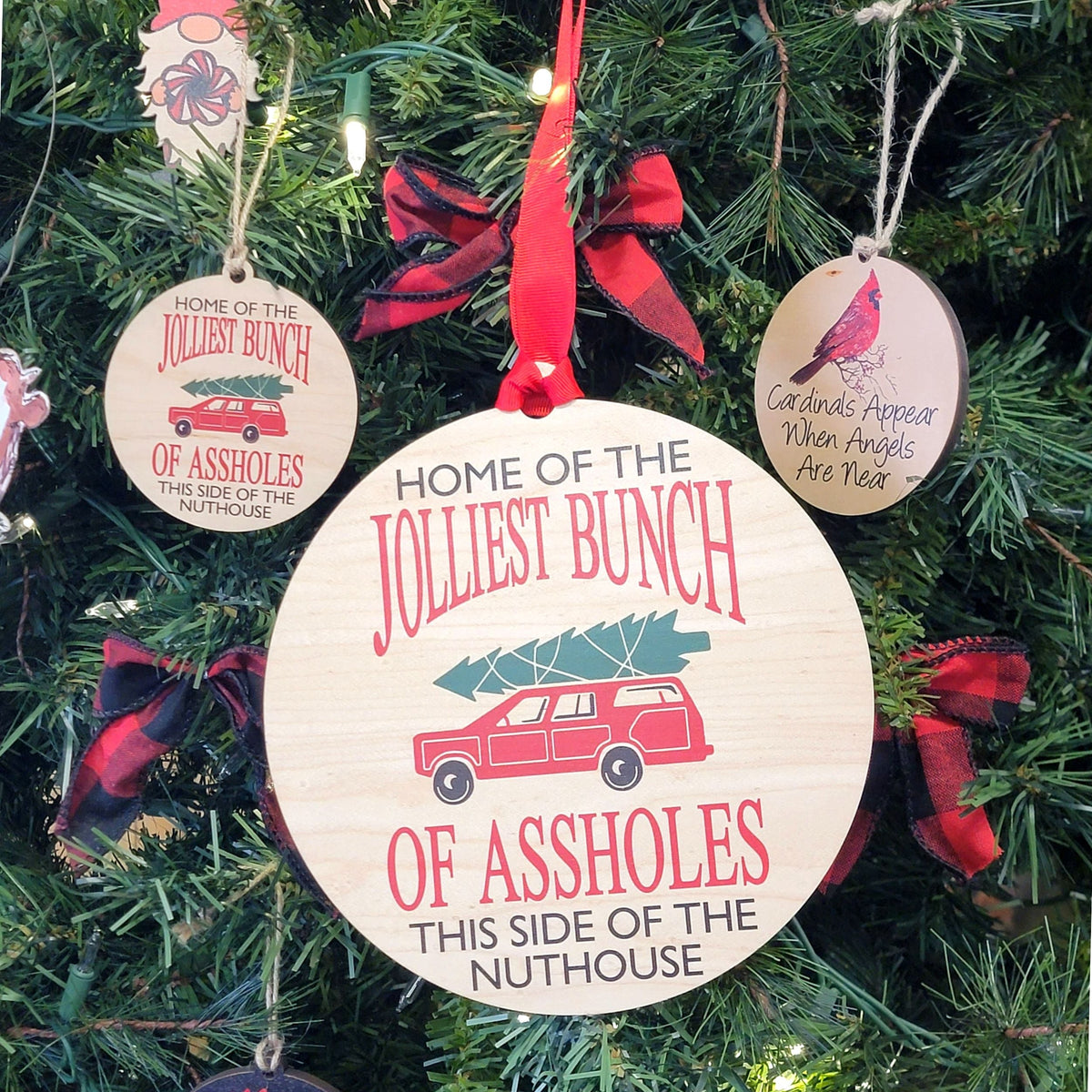 "Home Of The Jolliest" Mantle or Wreath Ornament - WXL001 - 4 Per Pack ($4.95 Ea. Ornament)