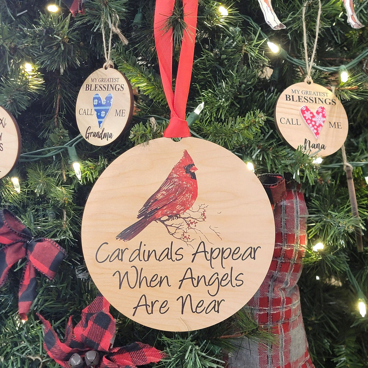 "Cardinals Appear When Angels" Mantle or Wreath Ornament - WXL003 - 4 Per Pack ($4.95 Ea. Ornament)