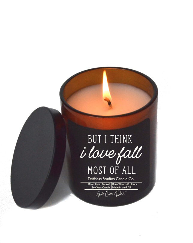 (Case Of 3 Candles) $8.95 Ea. - I love fall most of all - Soy Wax Candle