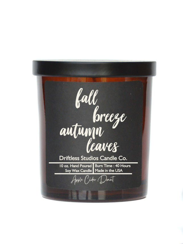 (Case Of 3 Candles) $8.95 Ea. - fall breeze autumn leaves - Soy Wax Candle