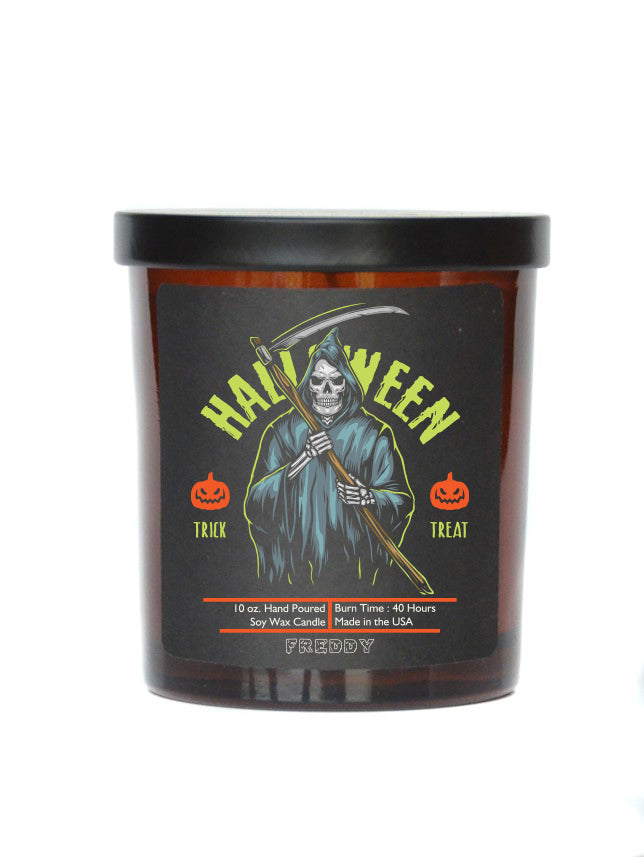 (Case Of 3 Candles) $8.95 Ea. - Grim Reaper Halloween Candles - Soy Wax Candle