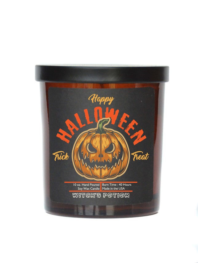 (Case Of 3 Candles) $8.95 Ea. - Pumpkin Trick or Treat Halloween Candles - Soy Wax Candle