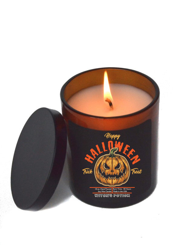 (Case Of 3 Candles) $8.95 Ea. - Pumpkin Trick or Treat Halloween Candles - Soy Wax Candle