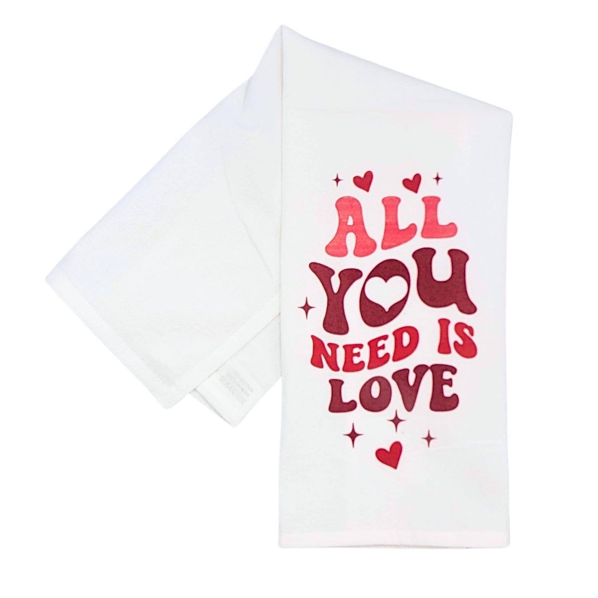 All You Need Is Love Valentine's Day Tea Towel