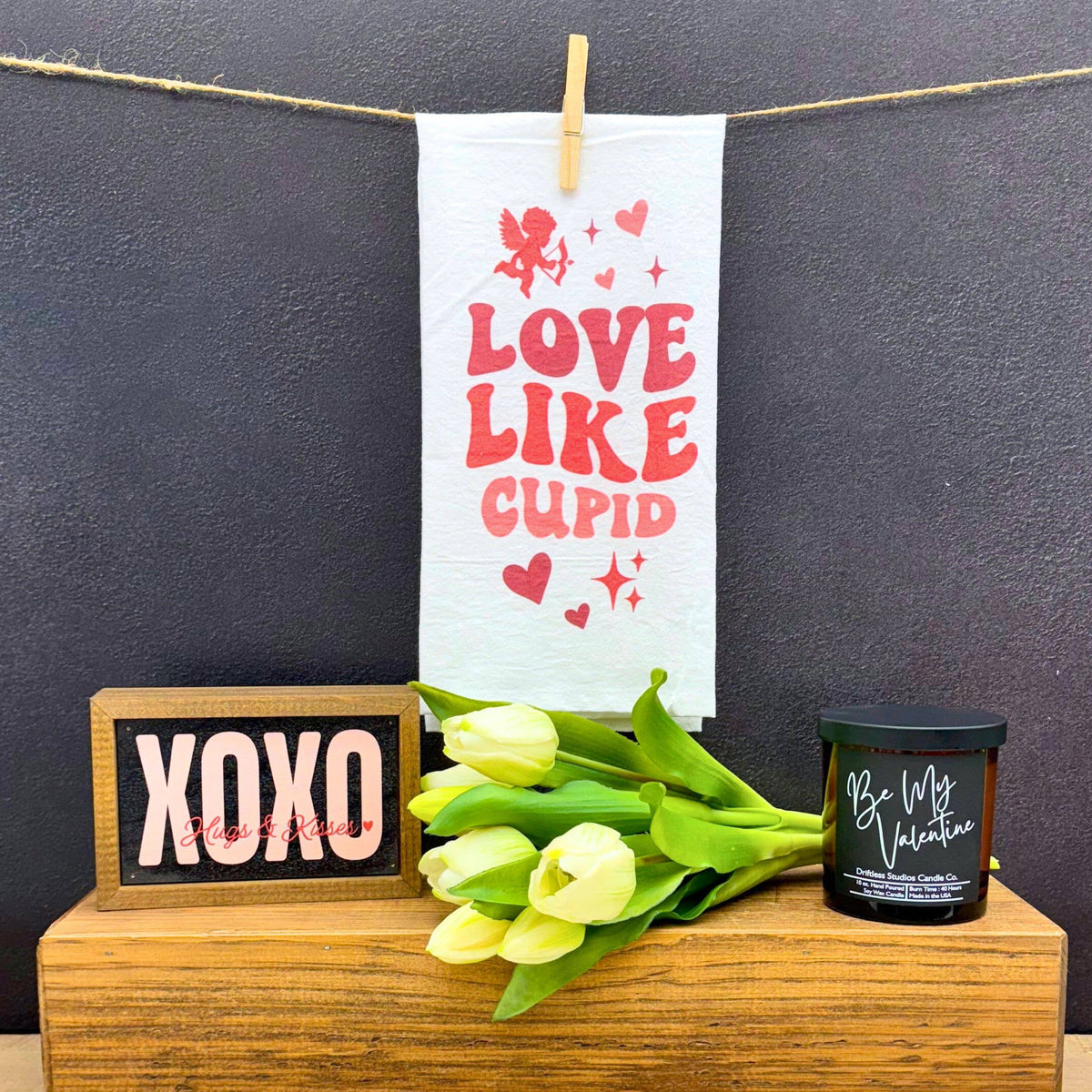 Love Like Cupid Valentine's Day Tea Towel