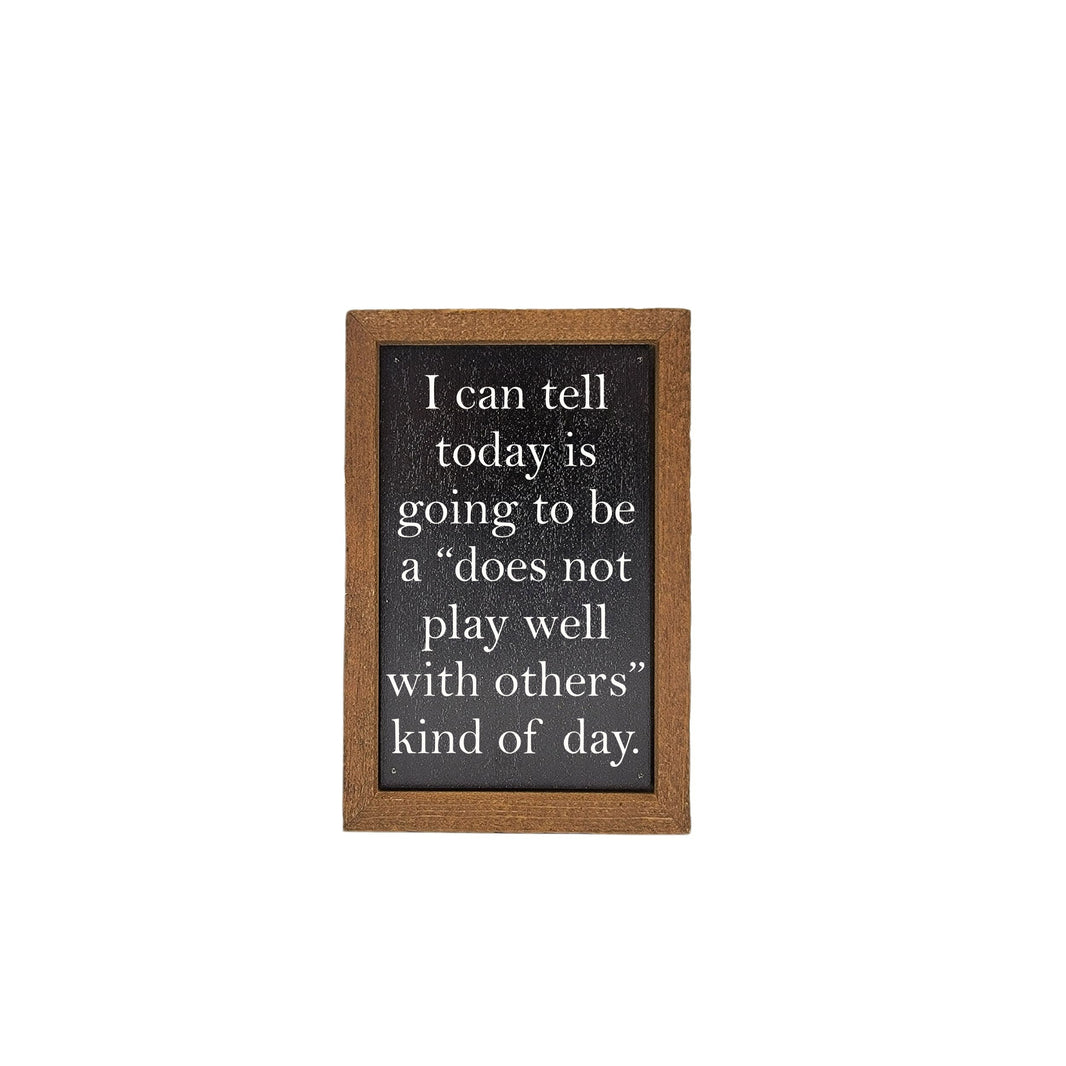 6X4 Does Not Play Well With Others Funny Decor - Home Decor - AW065 - 2 Per Pack ($6.00 Ea. Sign)