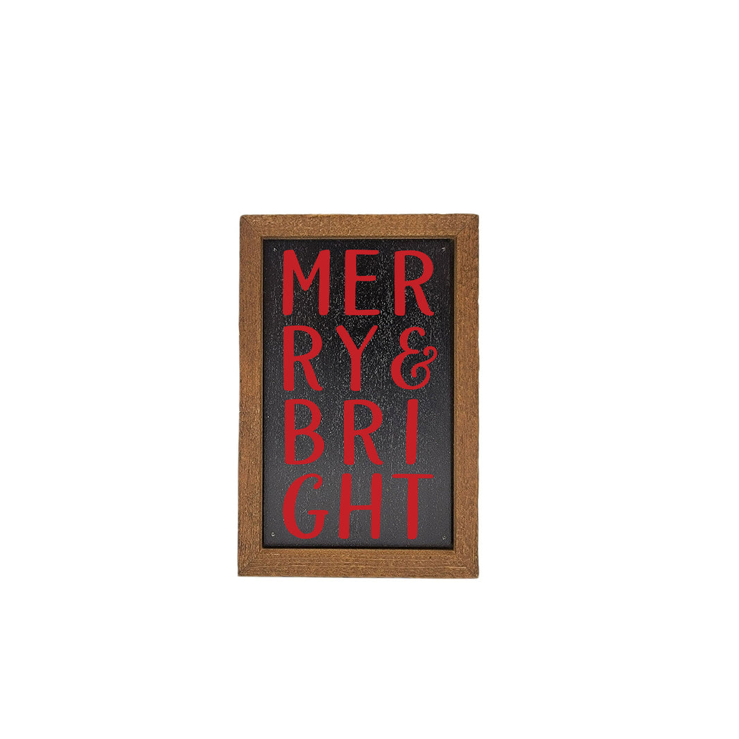 6X4 Merry & Bright Holiday Decor - AW077 - 2 Per Pack ($6.00 Ea. Sign)