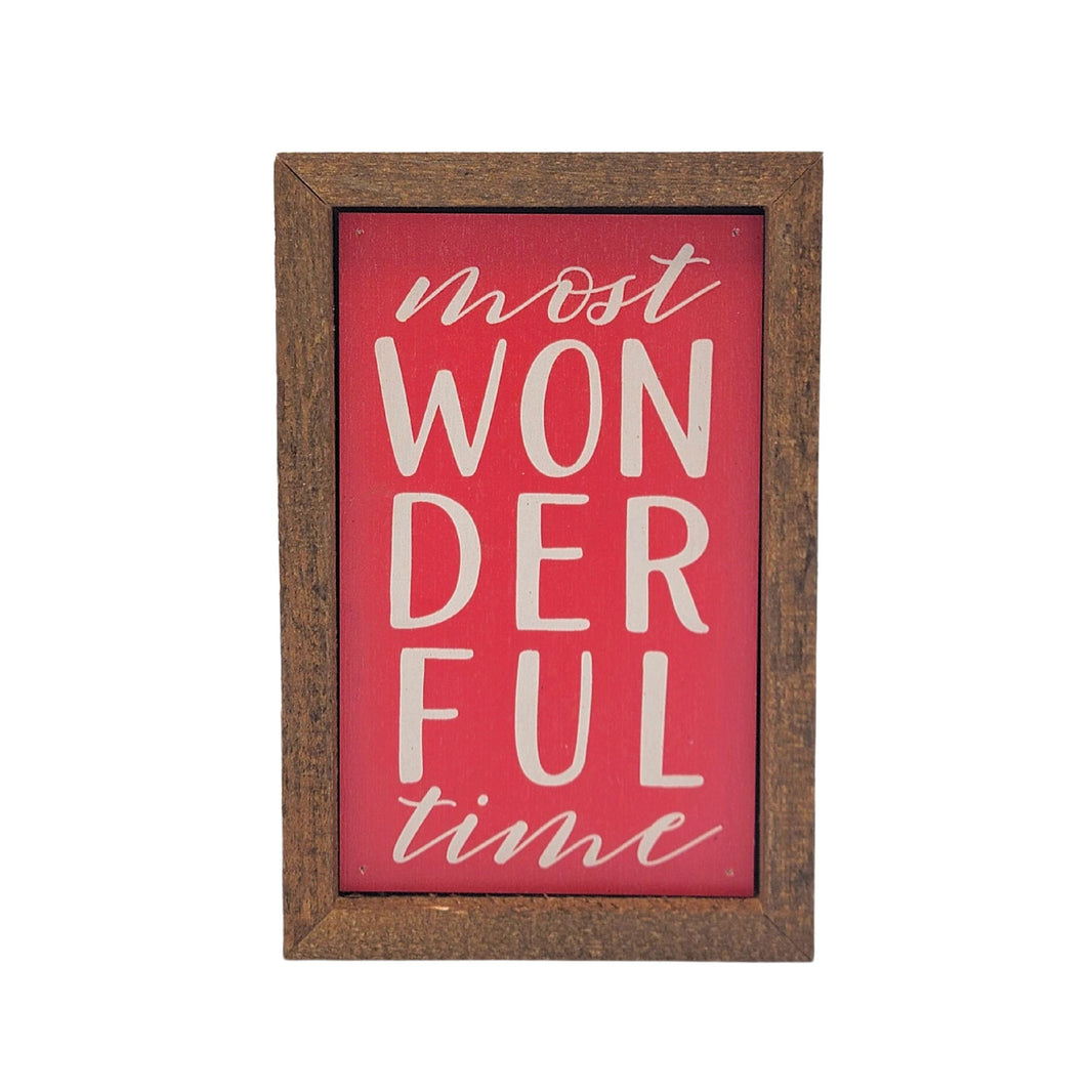 6X4 Most Wonderful Time Wall Accent - Christmas Signs - AW078 - 2 Per Pack ($6.00 Ea. Sign)