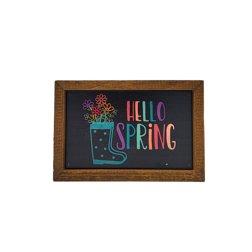 6X4 Spring Sign - Hello Spring Small Home Accent Decor - AW092 - 2 Per Pack ($6.00 Ea. Sign)