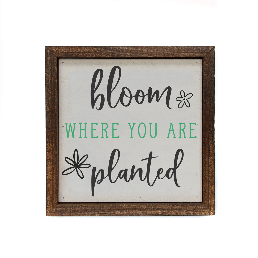 6x6 bloom where you are planted Garden Sign - Spring Décor - BW095 - Pack Of 2 ($6.75 Per Sign)