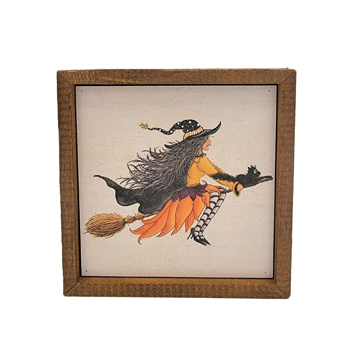 6x6 Witch Broom Ride Halloween decorations - Fall Decor - BW120 - Pack Of 2 ($6.75 Per Sign)