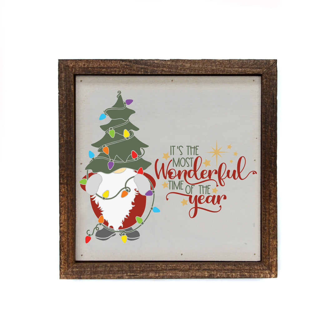 It's The Most Wonderful time of the year - Christmas Gnome- BW122 - Pack Of 2 ($6.75 Per Sign)