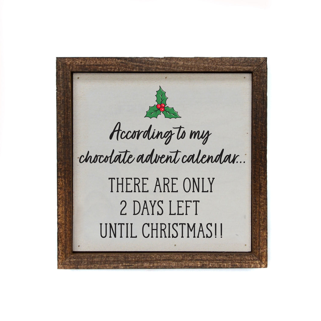 Christmas Advent Calendar Holiday Sign - BW126 - Pack Of 2 ($6.75 Per Sign)
