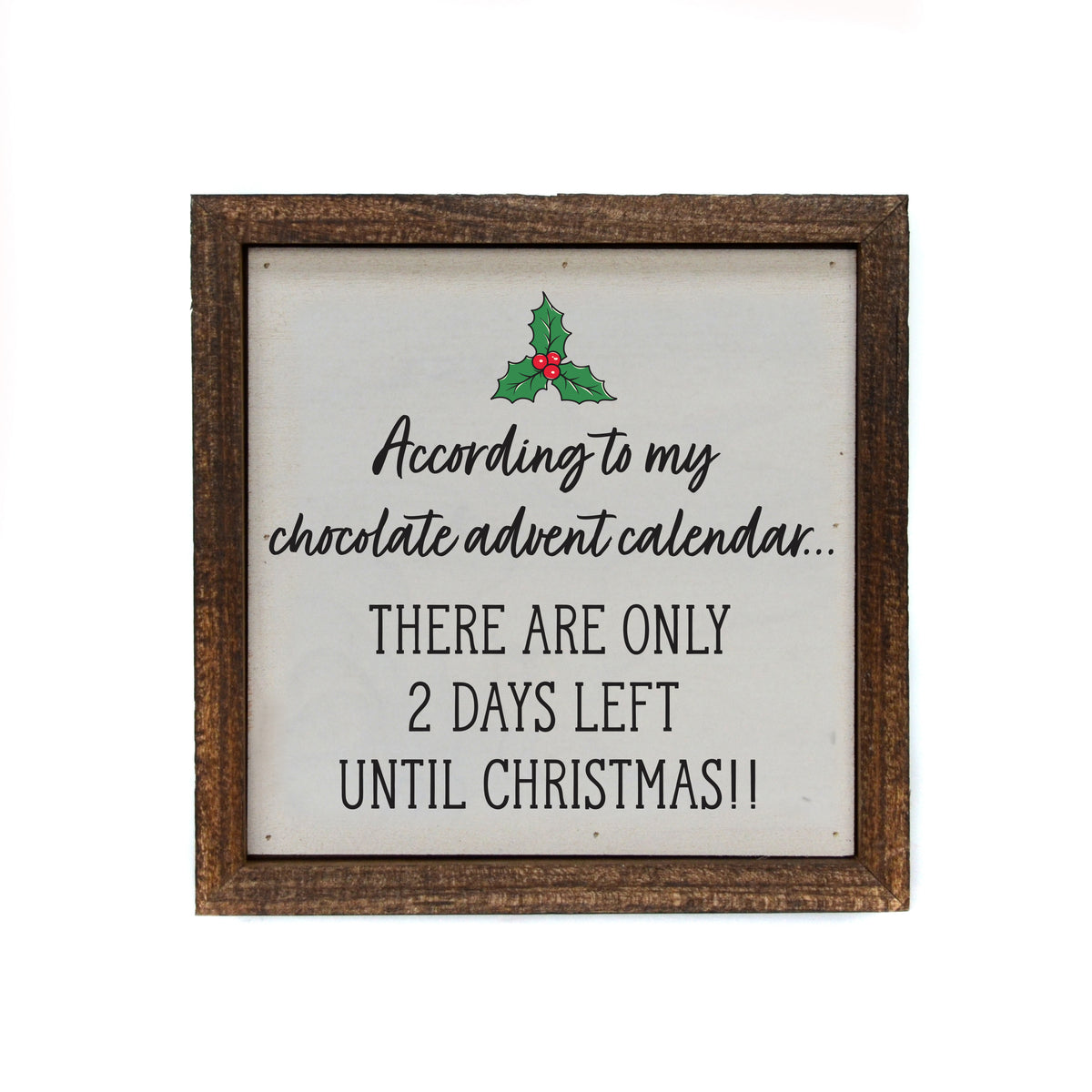 Christmas Advent Calendar Holiday Sign - BW126 - Pack Of 2 ($6.75 Per Sign)