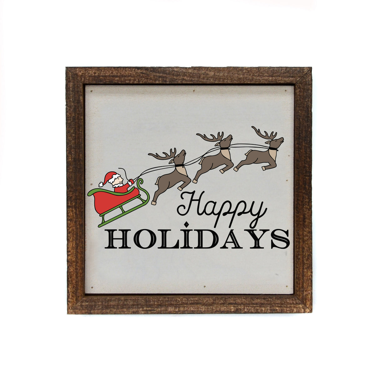 Happy Holidays Santa Christmas Sign - BW128 - Pack Of 2 ($6.75 Per Sign)
