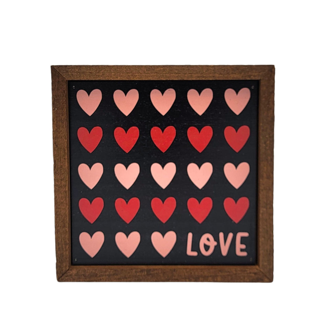 6x6 Love "Hearts" Valentines Day - Home Décor - BW135 - Pack Of 2 ($6.75 Per Sign)