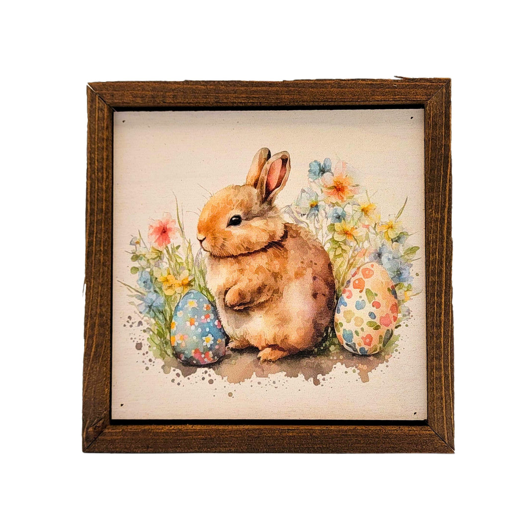 6x6 Easter Bunny Sign - Spring Easter Bunny Home Accent - BW152 - Pack Of 2 ($6.75 Per Sign)