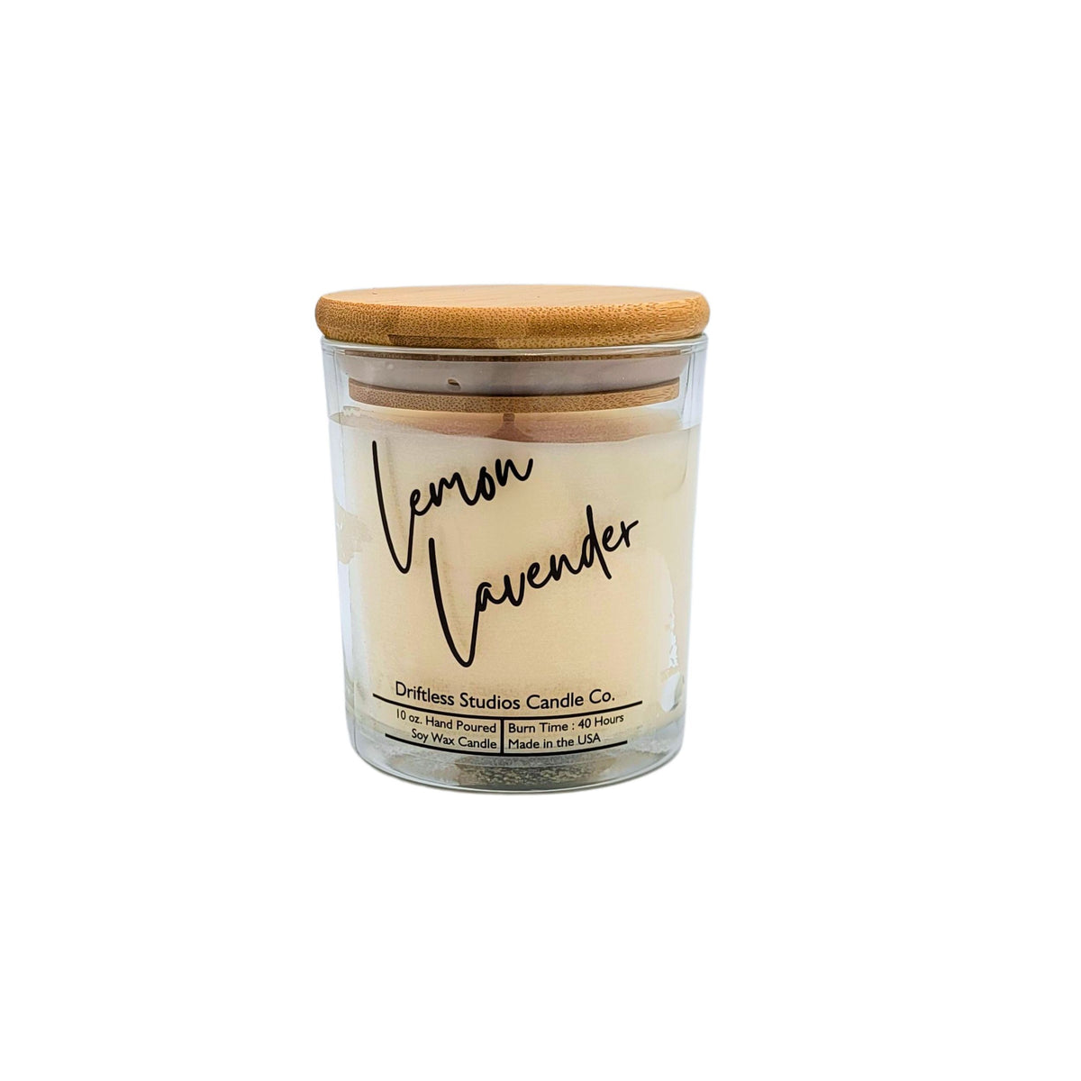 (Case Of 3 Candles) $8.95 Ea. - Lemon Lavender Soy Wax Candles - 10 oz Jar + Bamboo Lid